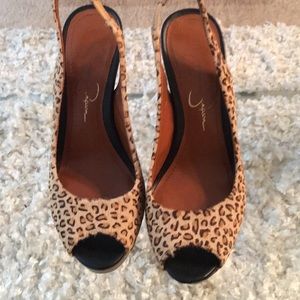 Leopard print slingbacks